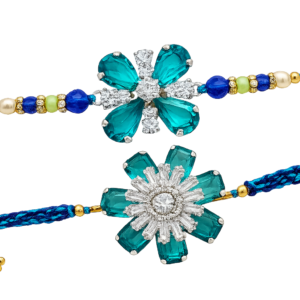 Designer floral rakhi with matching lumba for Raksha Bandhan