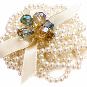 RichMade luxury pearl bow hair barrette for women